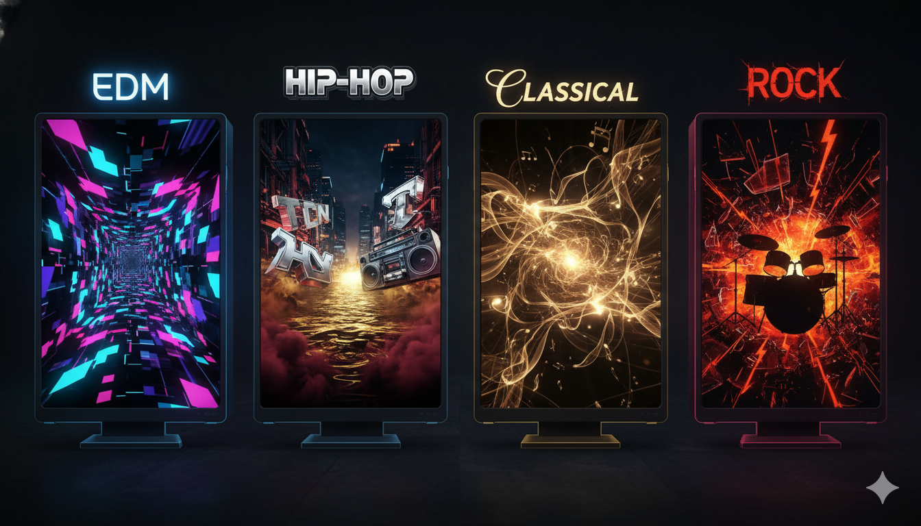 Music Visualizer for Different Genres